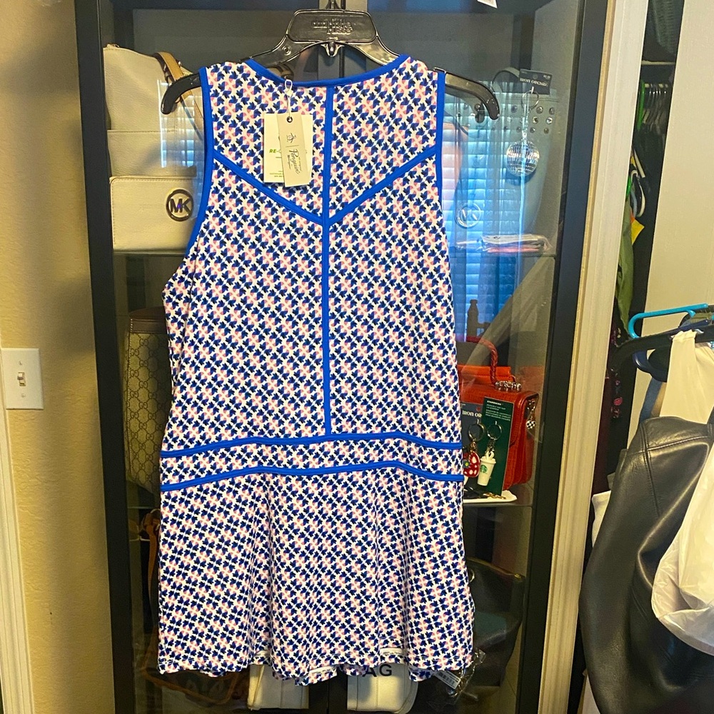 Original Penguin Blue Trim Patterned golf dress